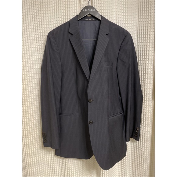 Hugo Boss Suit Jacket Sports CoatMens 40L Blue Grey Pinstripe